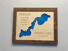 Load image into Gallery viewer, Sylvan Lake map custom home decor wall hanging, 14" x 11"