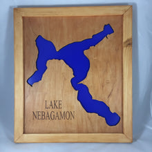 Load image into Gallery viewer, Lake map custom home decor wall hanging, 14" x 11"