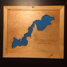 Load image into Gallery viewer, Lake map custom home decor wall hanging, 14" x 11"