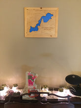 Load image into Gallery viewer, Lake map custom home decor wall hanging, 14" x 11"
