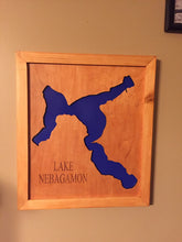 Load image into Gallery viewer, Lake map custom home decor wall hanging, 14" x 11"