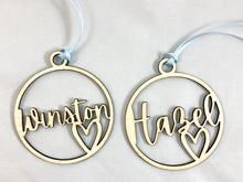 Load image into Gallery viewer, Personalized Custom Laser Cut Name Christmas Ornaments