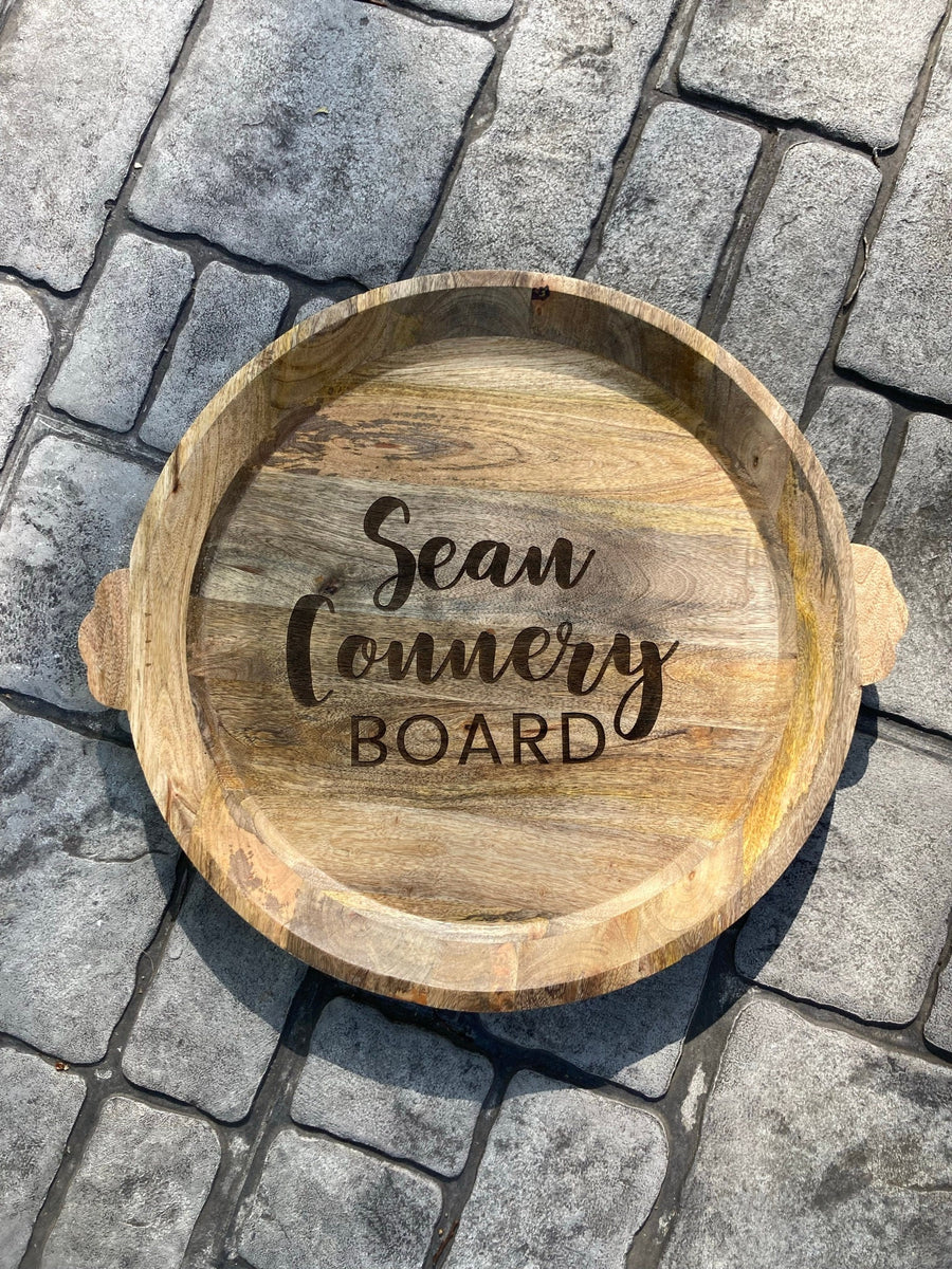 Laser engraved Charcuterie Board "Sean Connery Board" Wingnut Laser
