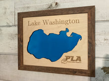 Load image into Gallery viewer, Lake map custom home decor wall hanging, 14" x 11"
