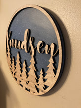 Load image into Gallery viewer, Personalized Twilight Forest home decor wall hanging, 10" circle