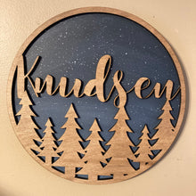 Load image into Gallery viewer, Personalized Twilight Forest home decor wall hanging, 10" circle