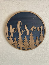 Load image into Gallery viewer, Personalized Twilight Forest home decor wall hanging, 10" circle