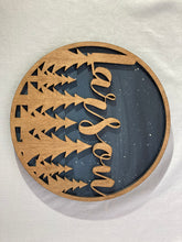 Load image into Gallery viewer, Personalized Twilight Forest home decor wall hanging, 10" circle