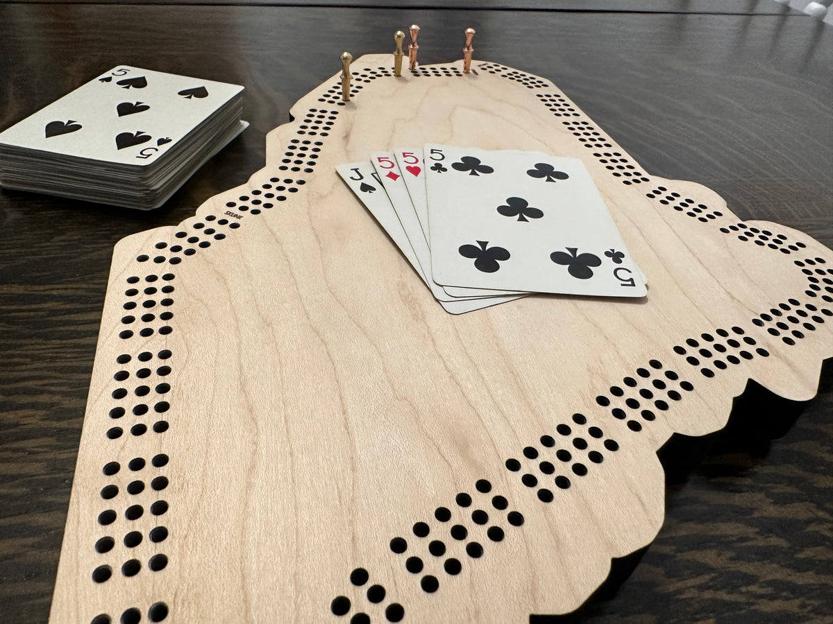 Maine Cribbage Board - Customizable (2-6 person) – Wingnut Laser
