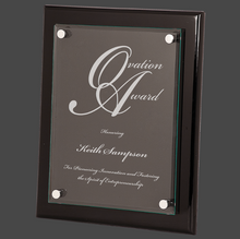 Load image into Gallery viewer, Glass Plaque, Black Piano Finish Floating Glass
